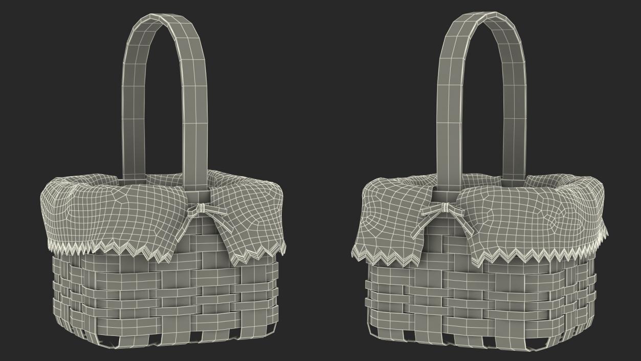 3D Wicker Basket model