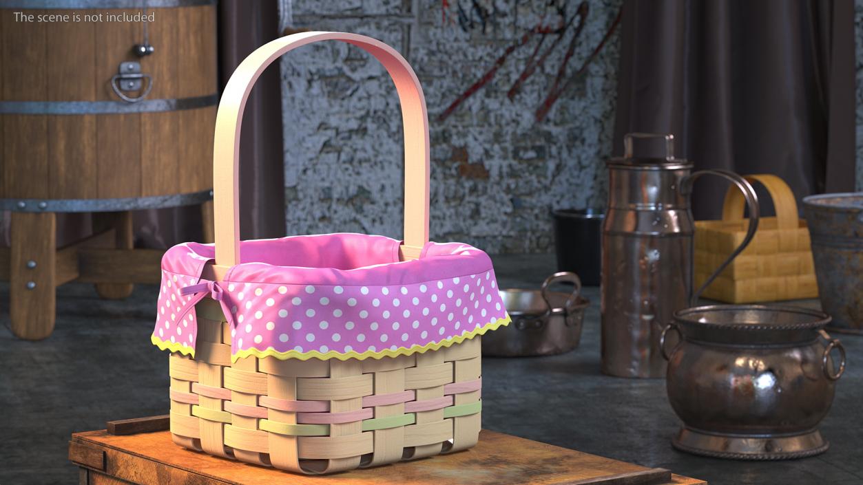 3D Wicker Basket model