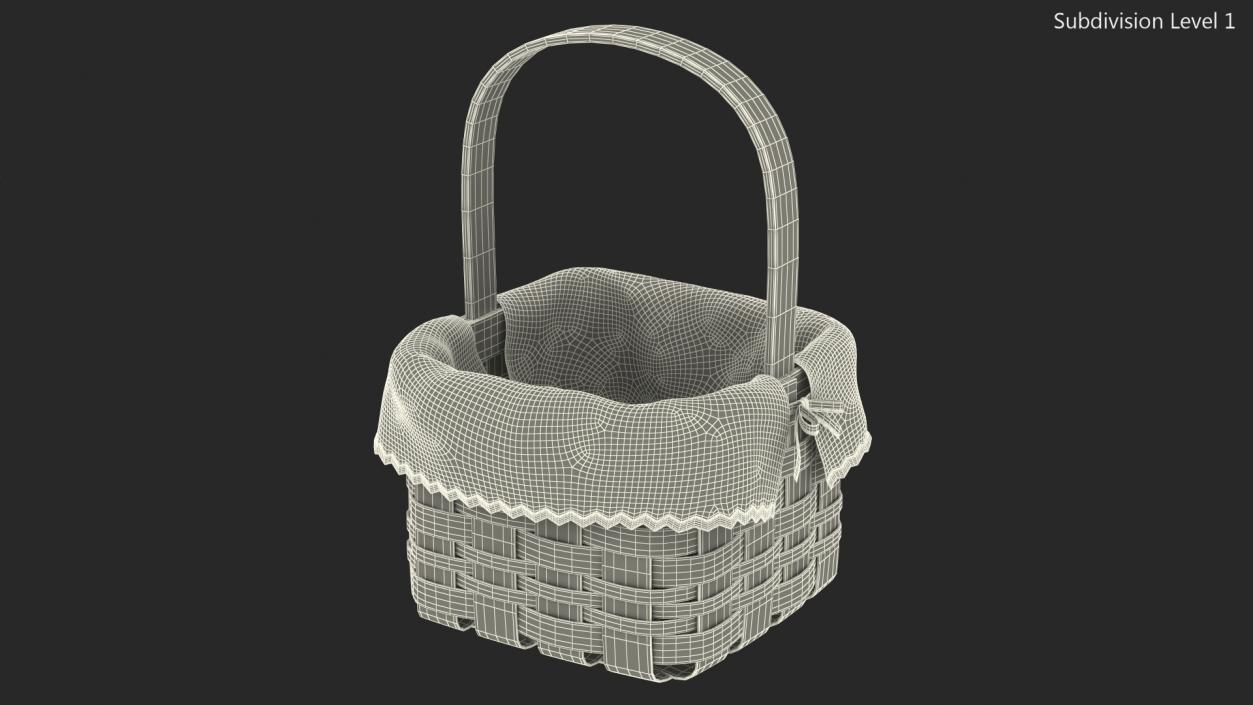 3D Wicker Basket model