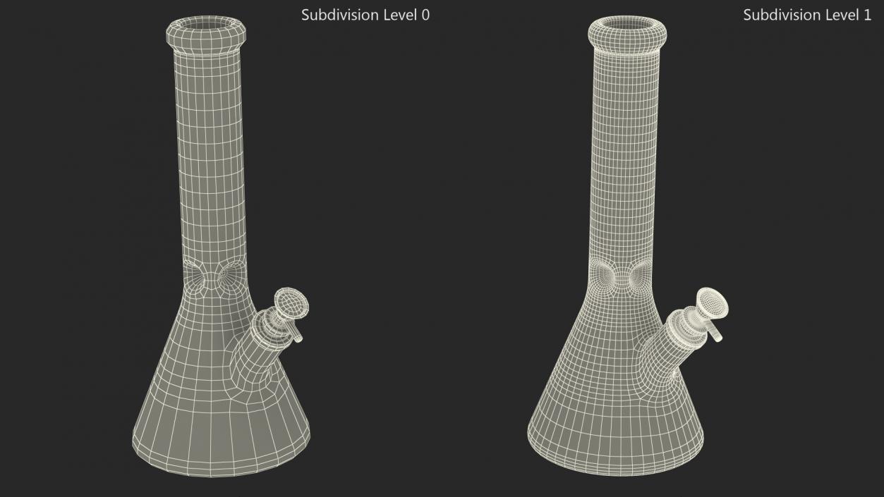 3D Glass Beaker Bong with Cannabis