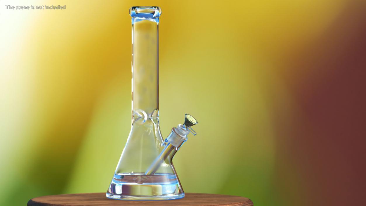 3D Glass Beaker Bong with Cannabis