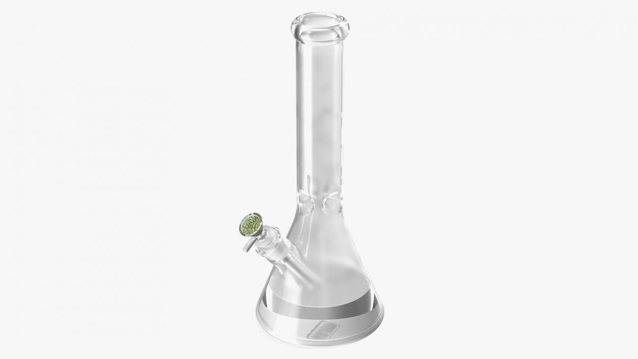 3D Glass Beaker Bong with Cannabis