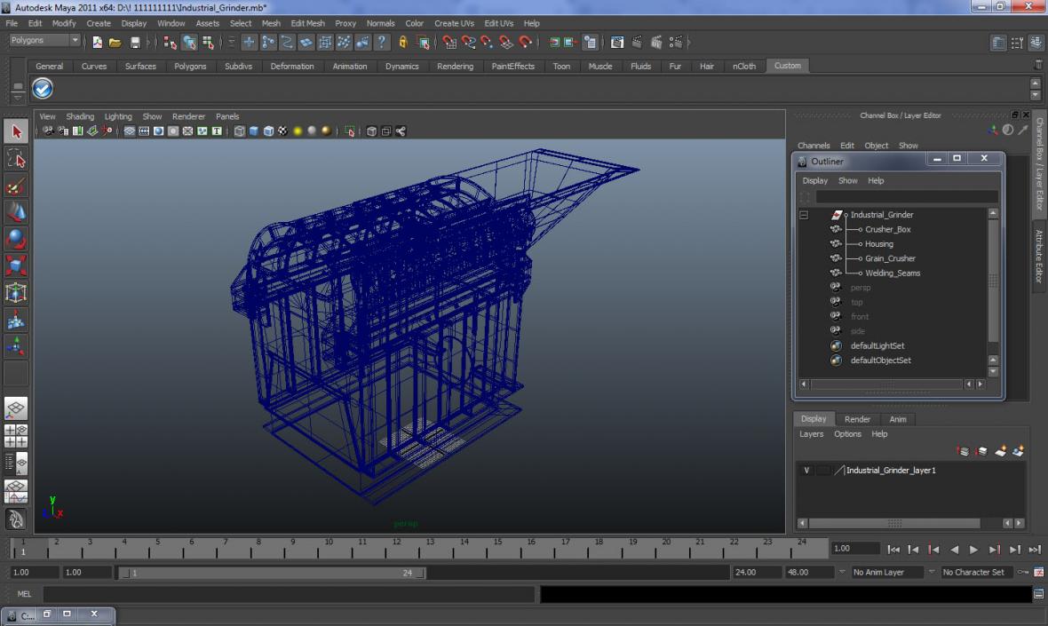 3D Industrial Grinder model