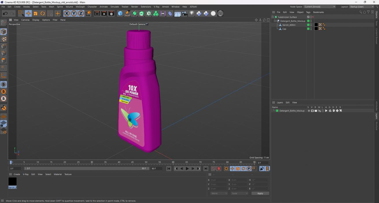 3D Detergent Bottle Mockup model