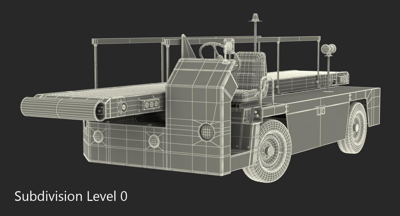 3D model Tug 660 Aircraft Belt Loader Rigged