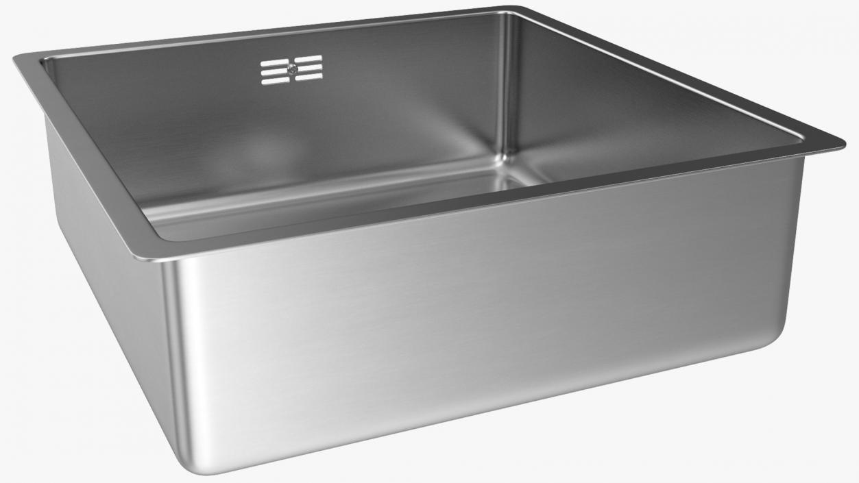 3D model Single Bowl Square Stainless Steel Inset Sink