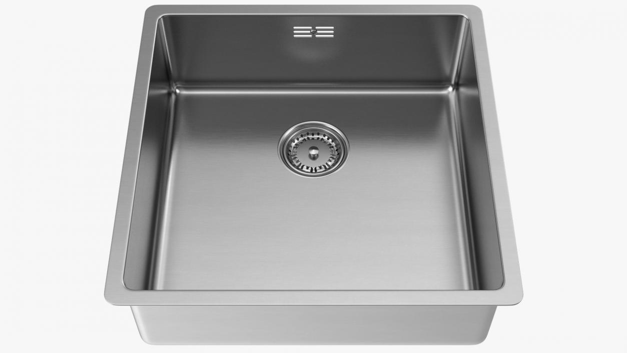 3D model Single Bowl Square Stainless Steel Inset Sink