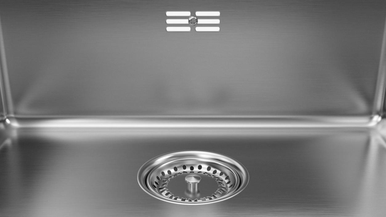 3D model Single Bowl Square Stainless Steel Inset Sink