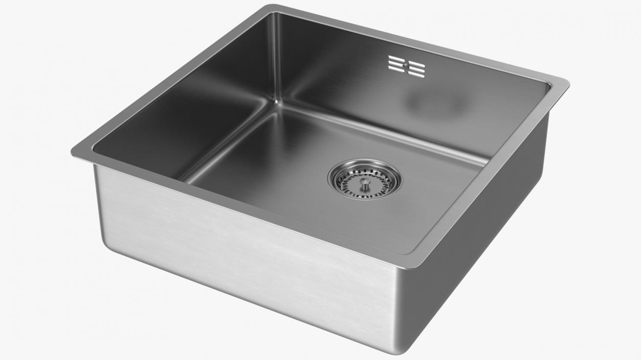 3D model Single Bowl Square Stainless Steel Inset Sink