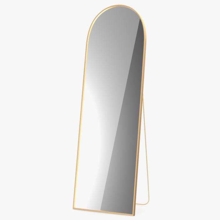 Standing Mirror Golden 3D