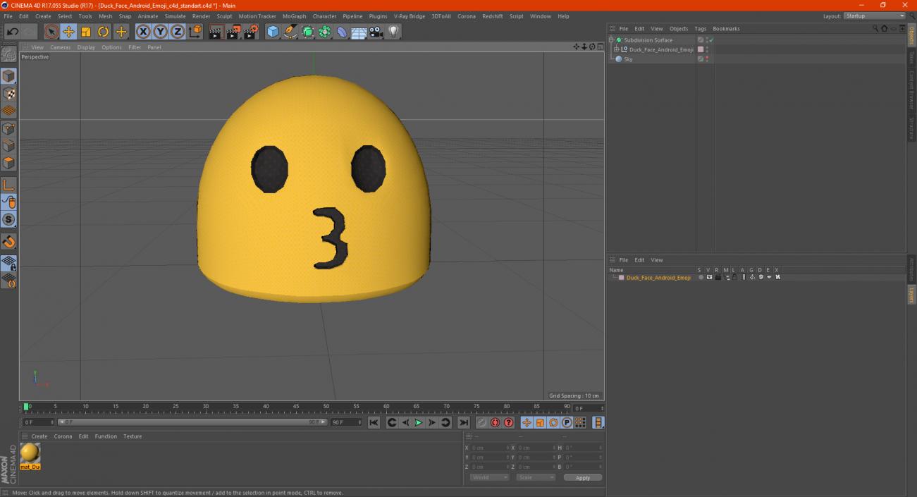 3D Duck Face Android Emoji model