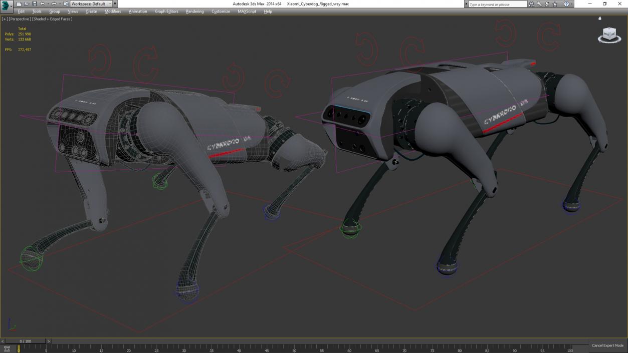 3D Xiaomi Cyberdog Rigged for Maya