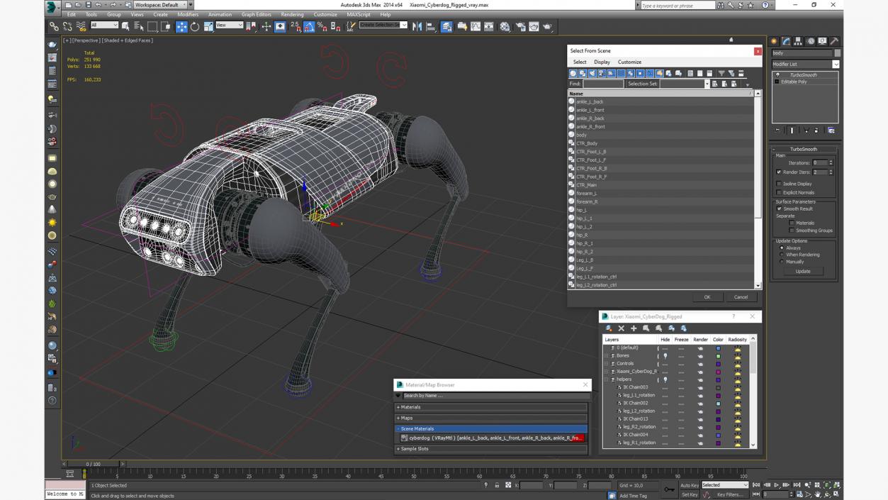 3D Xiaomi Cyberdog Rigged for Maya