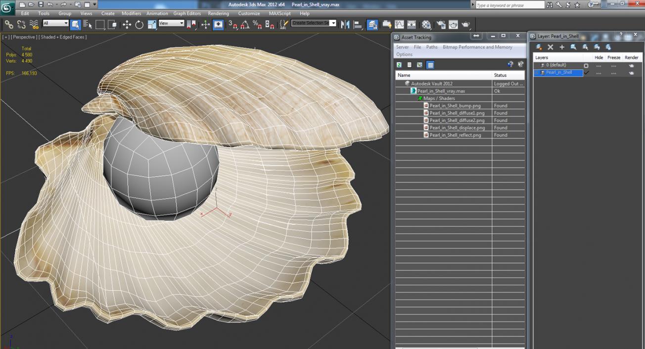 Pearl in Shell 3D model