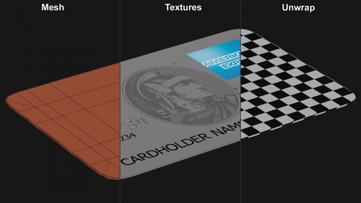 3D American Express Credit Card model