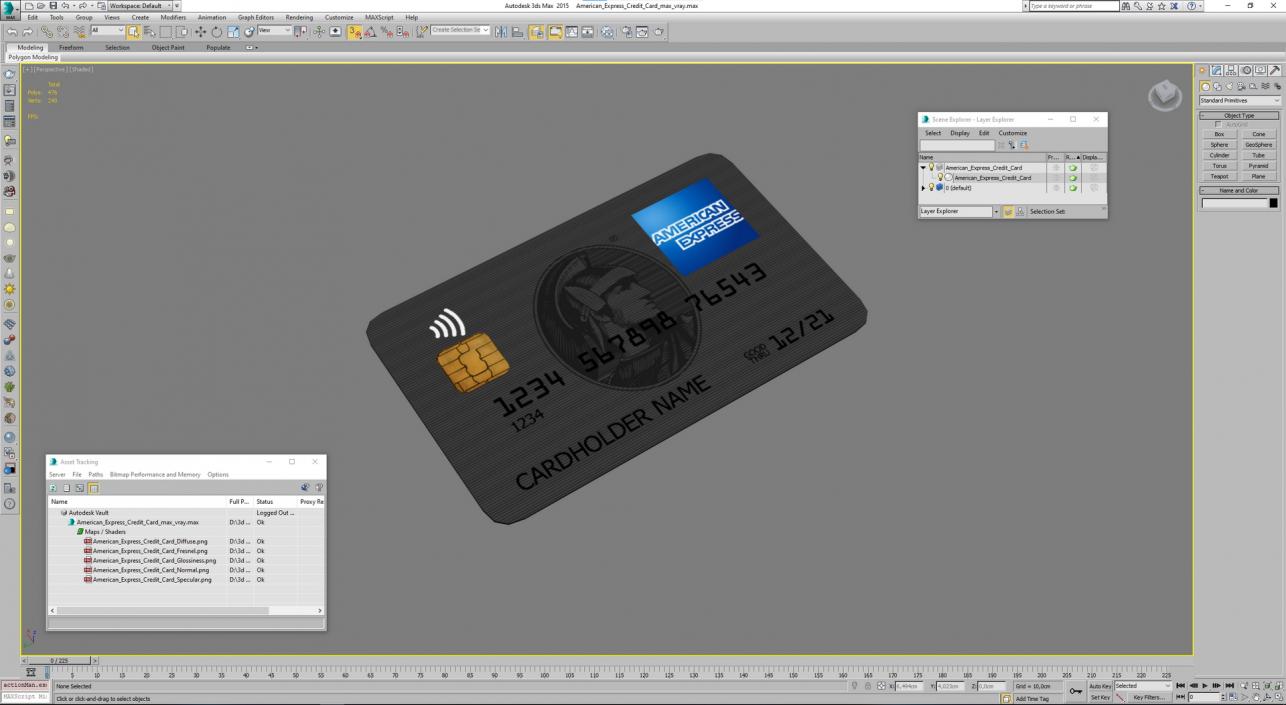 3D American Express Credit Card model