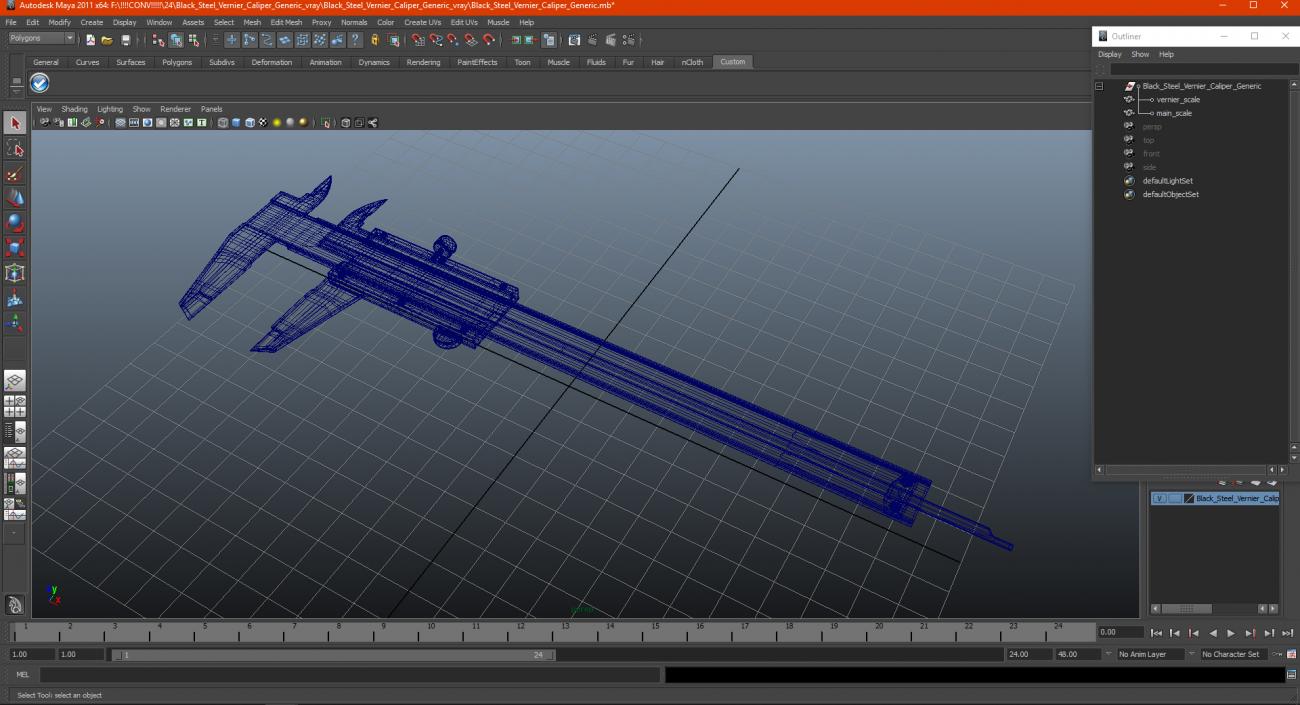 3D model Black Steel Vernier Caliper Generic