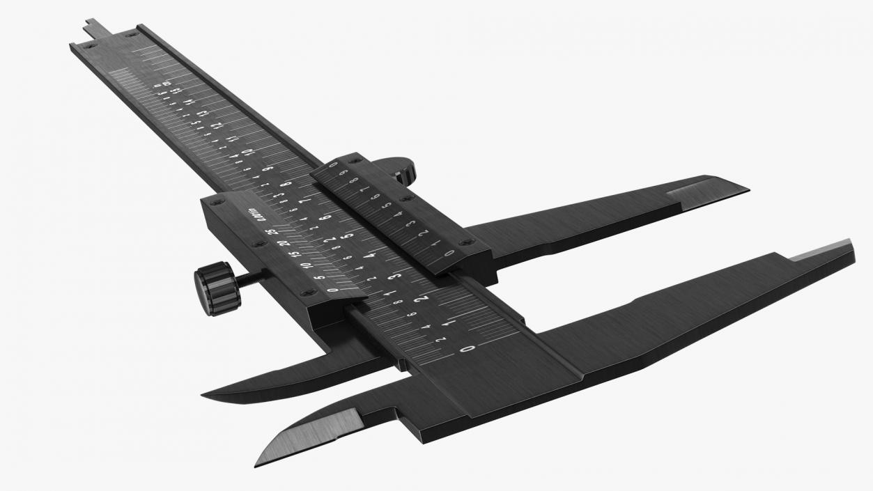 3D model Black Steel Vernier Caliper Generic