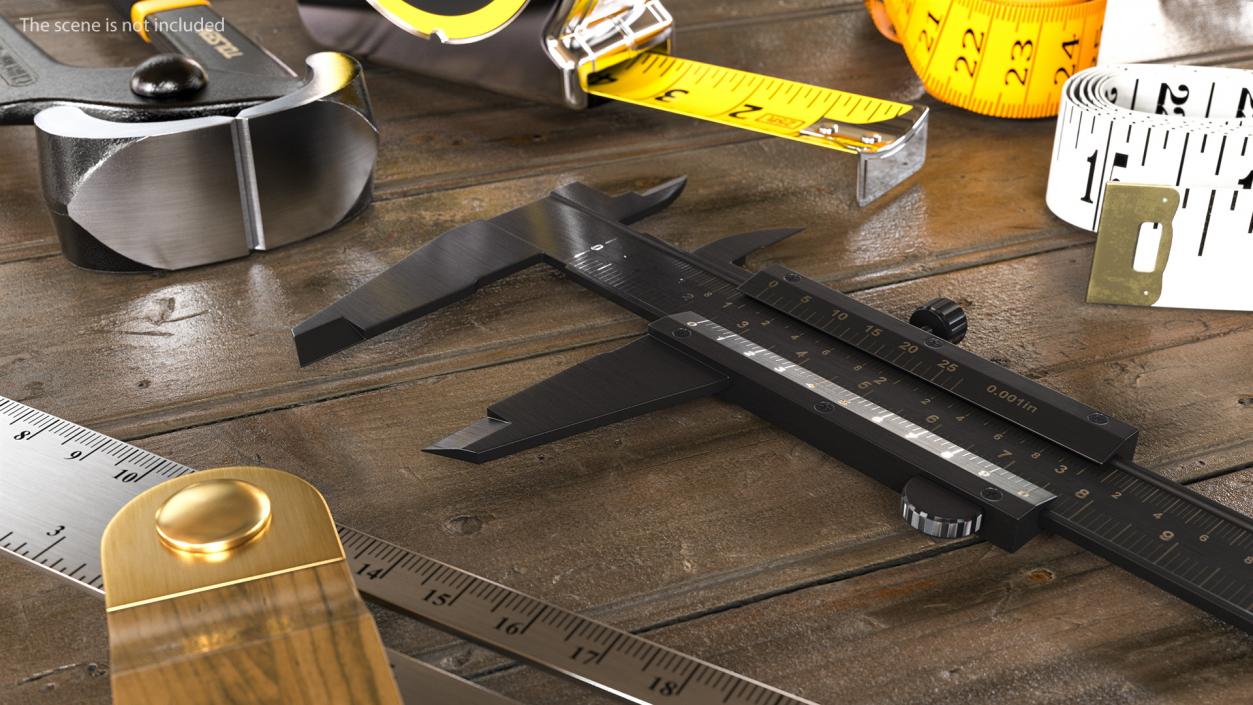 3D model Black Steel Vernier Caliper Generic