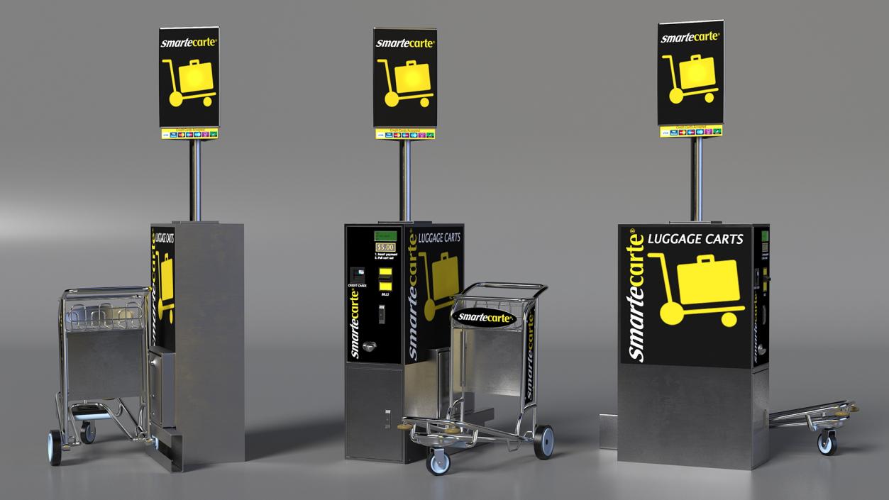 Airport Carts Collection 3D model