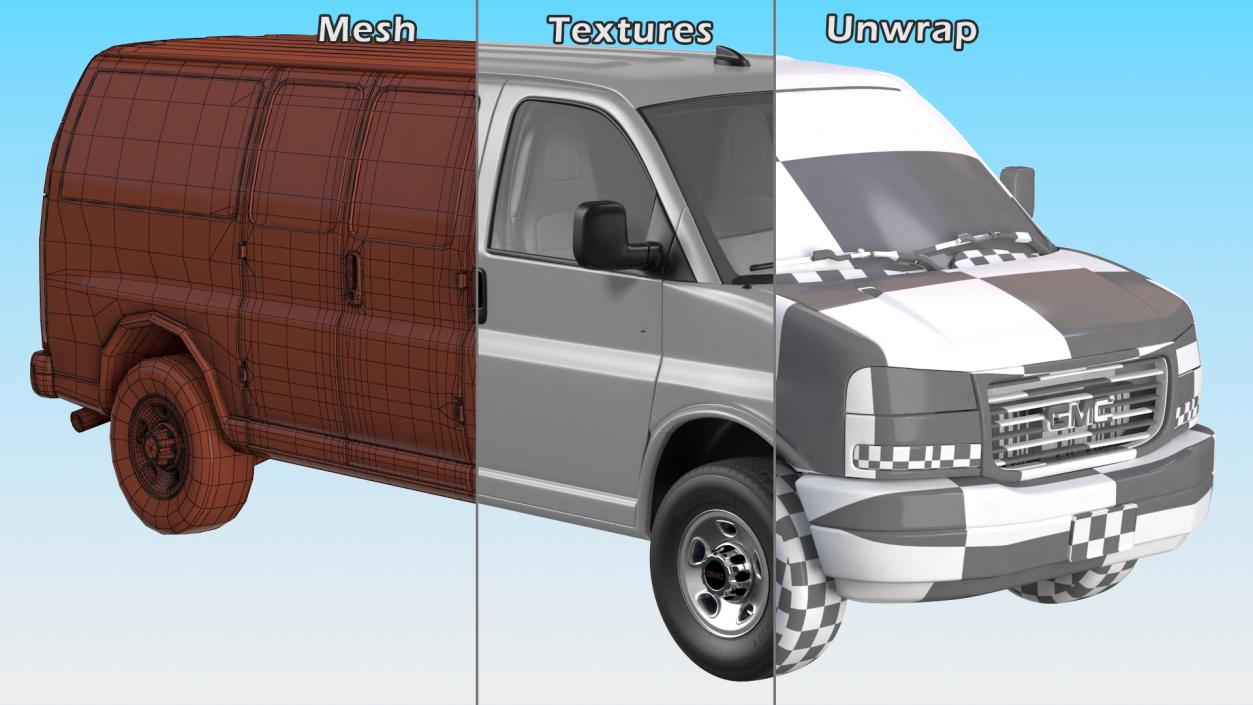 GMC Savana Van Grey 3D model