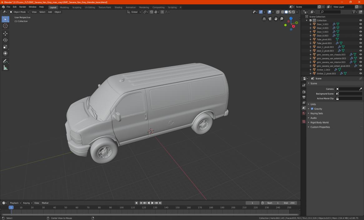 GMC Savana Van Grey 3D model