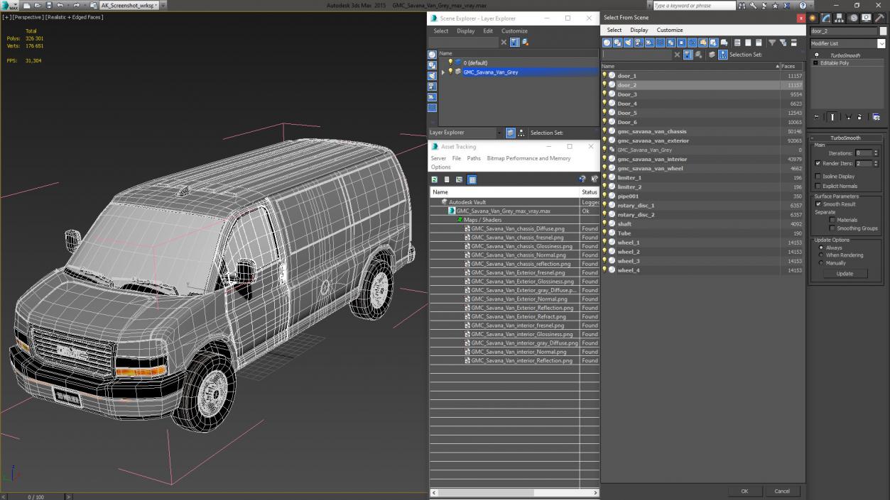 GMC Savana Van Grey 3D model