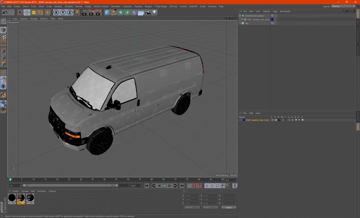 GMC Savana Van Grey 3D model