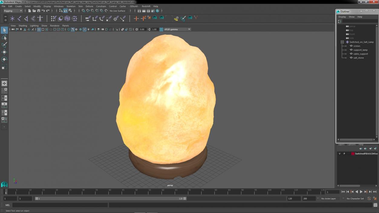 3D Switched-on Salt Lamp