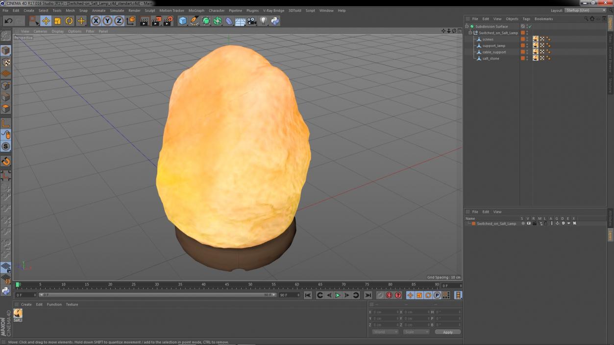 3D Switched-on Salt Lamp