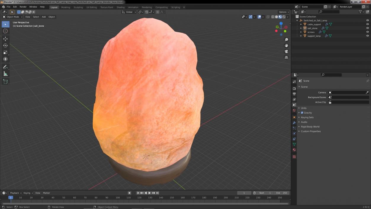 3D Switched-on Salt Lamp