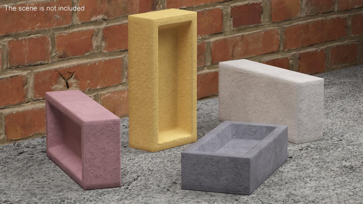 3D Frogged Sand Lime Bricks Set model