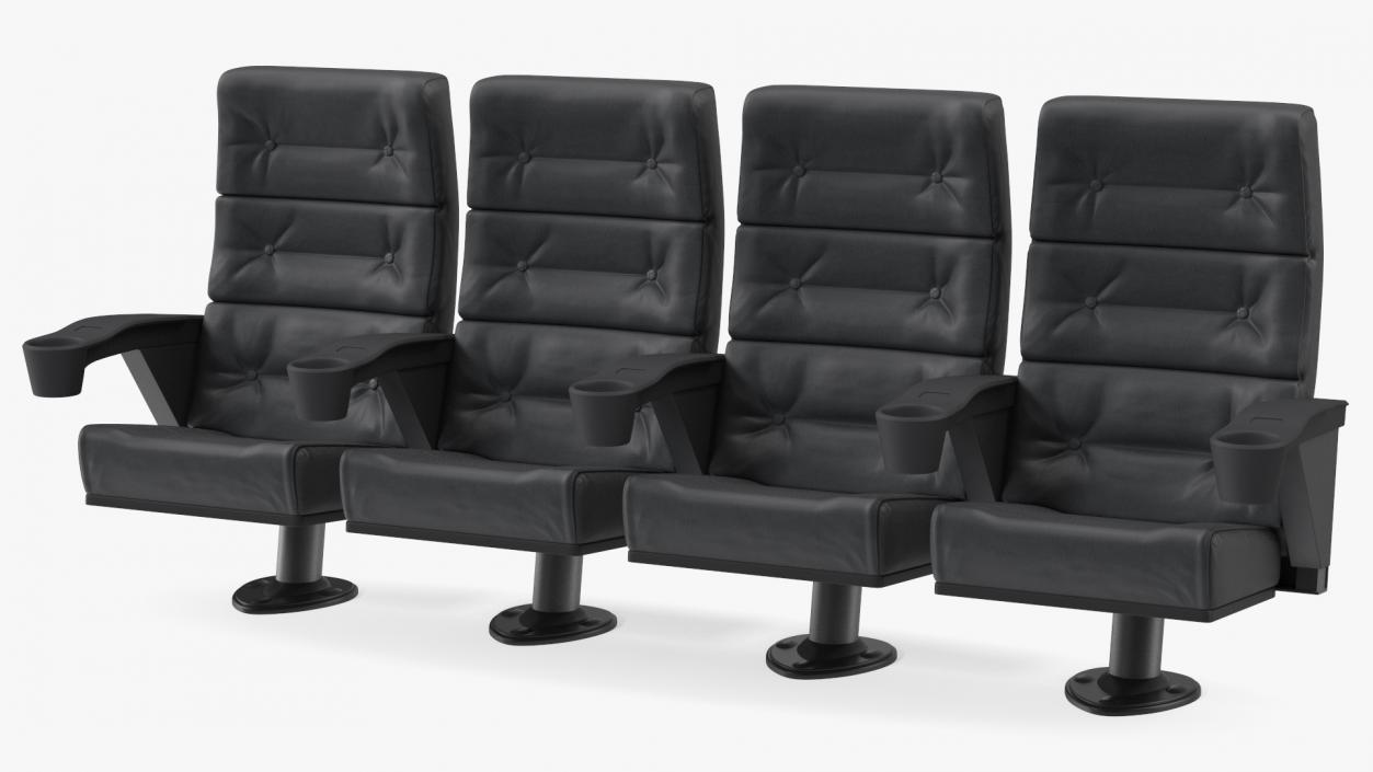 Phantom P40 Leather Cinema Chairs for Four Places 3D model