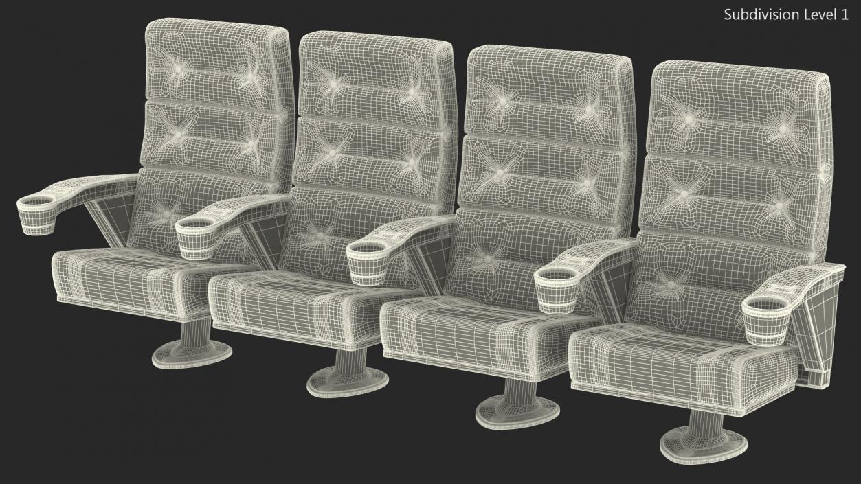 Phantom P40 Leather Cinema Chairs for Four Places 3D model