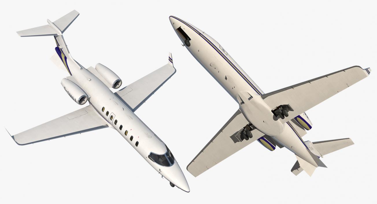 3D Business Jet Bombardier Learjet 45 Rigged