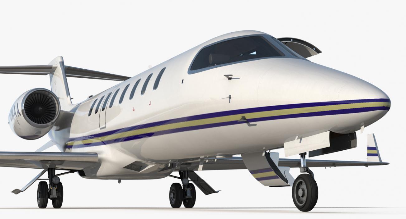 3D Business Jet Bombardier Learjet 45 Rigged