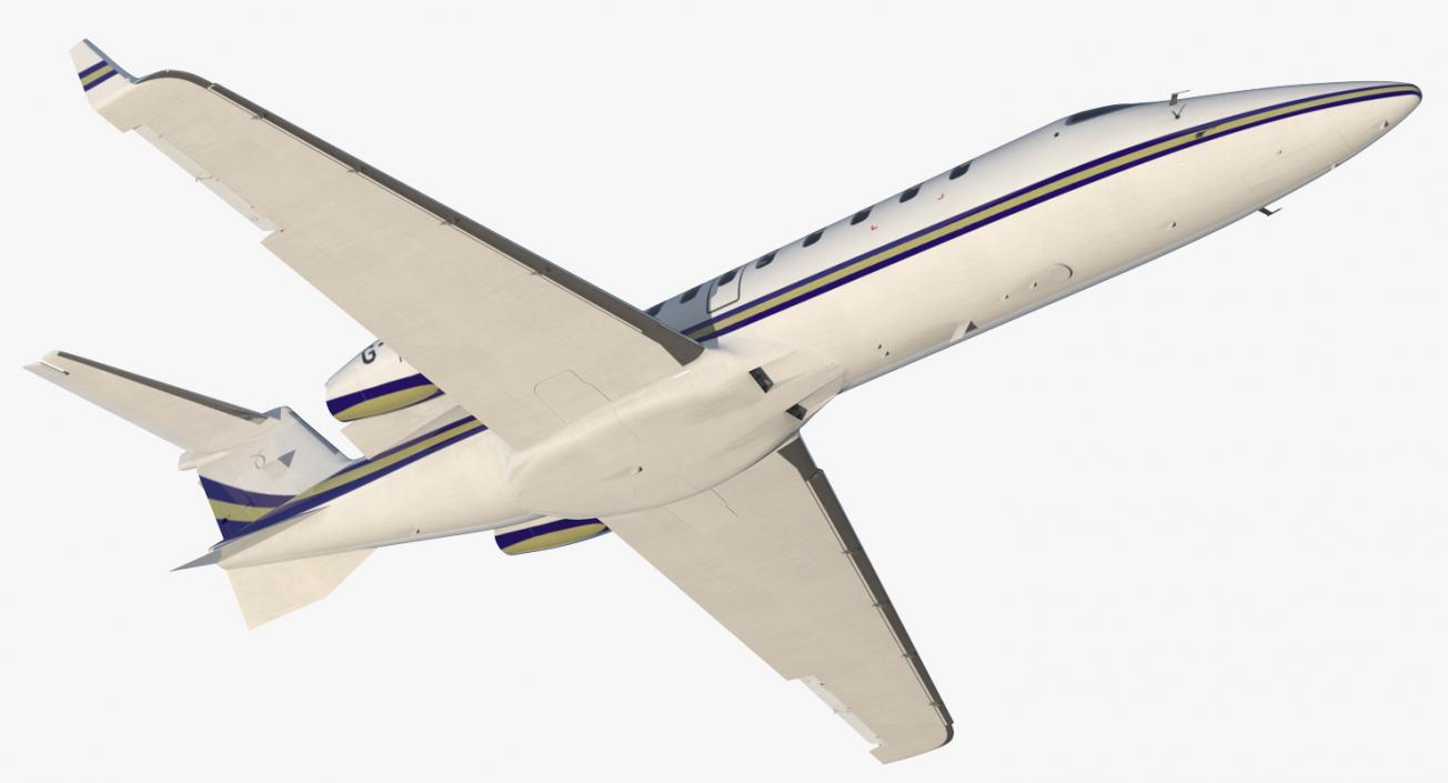 3D Business Jet Bombardier Learjet 45 Rigged