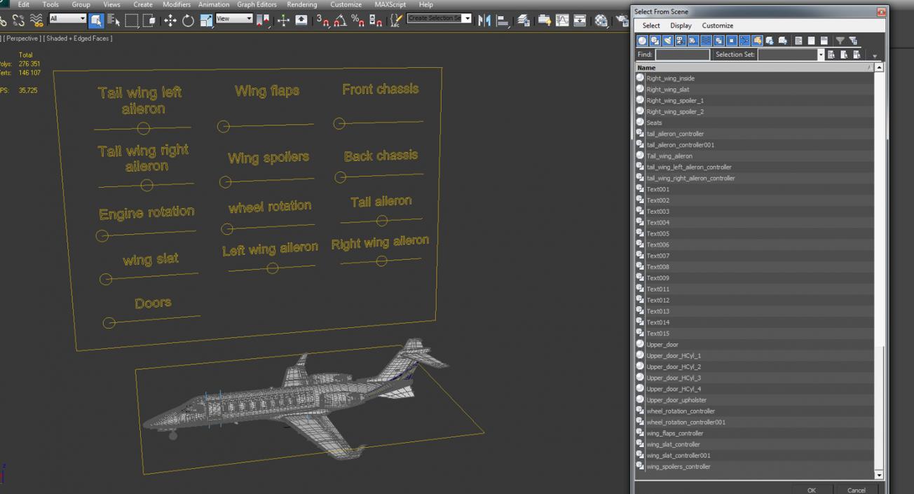 3D Business Jet Bombardier Learjet 45 Rigged