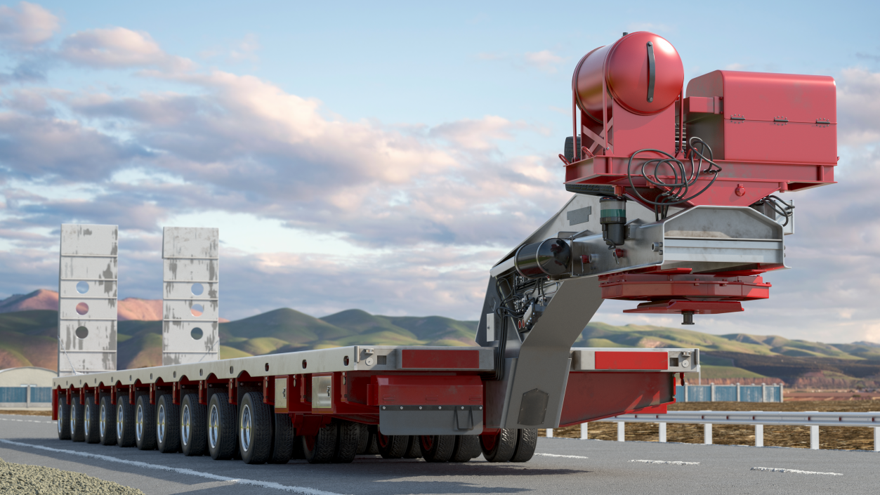 3D Steerable Heavy Transport Trailer model