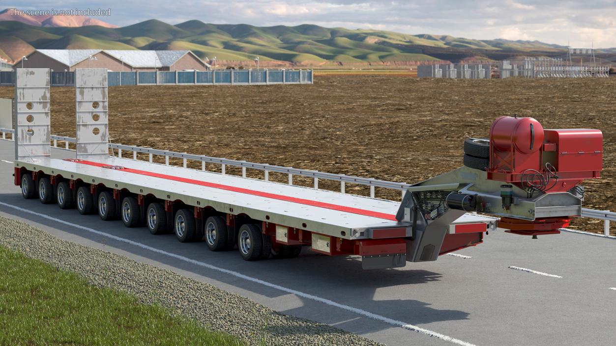 3D Steerable Heavy Transport Trailer model