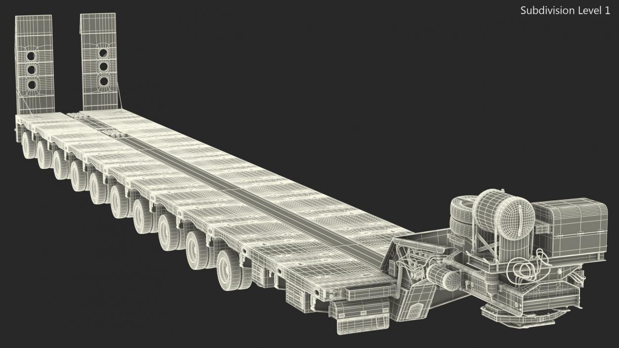 3D Steerable Heavy Transport Trailer model