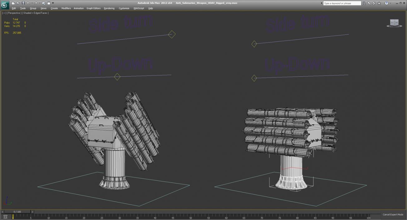 3D Anti Submarine Weapon UDAV Rigged model