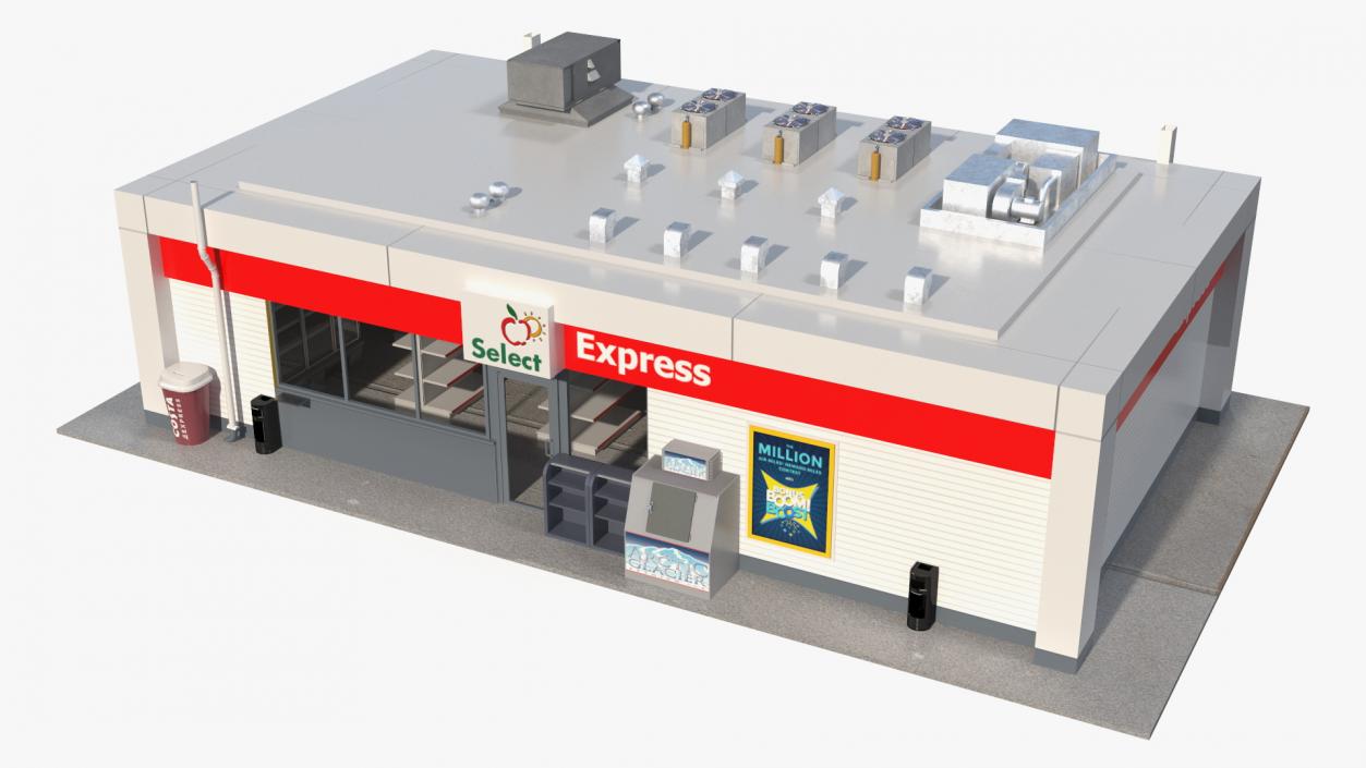 3D Small Shop Building 2