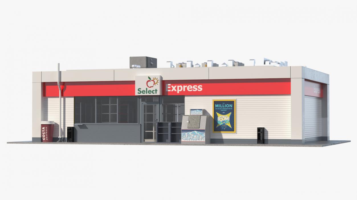 3D Small Shop Building 2