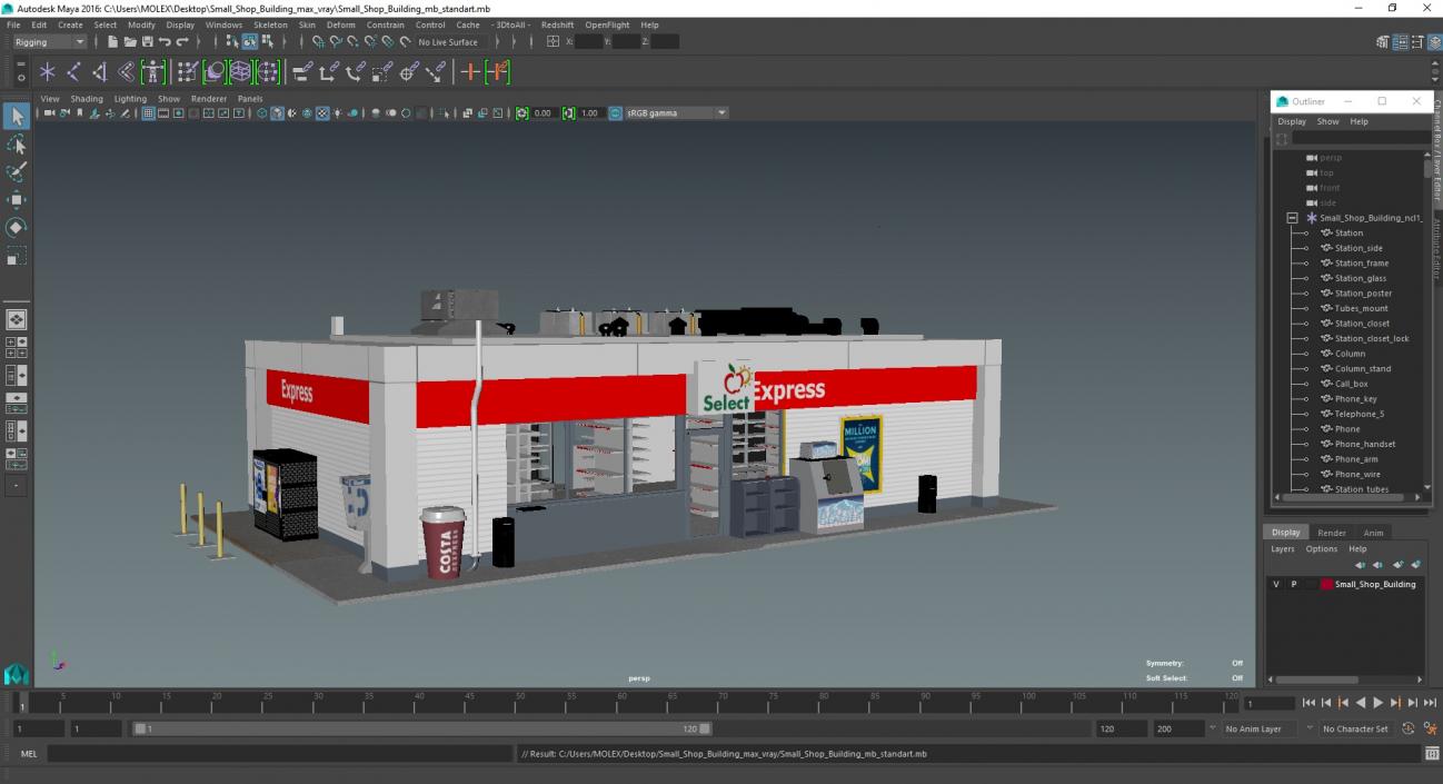 3D Small Shop Building 2