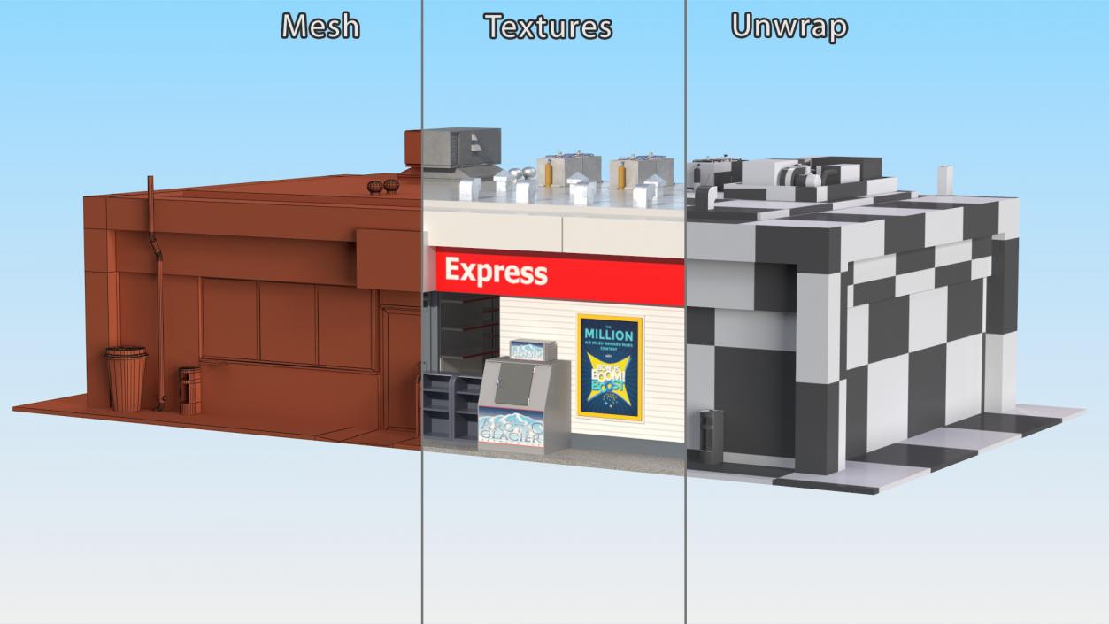 3D Small Shop Building 2