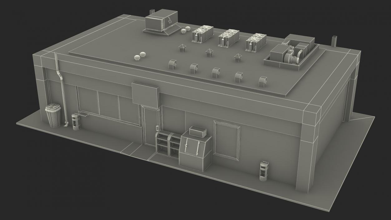 3D Small Shop Building 2