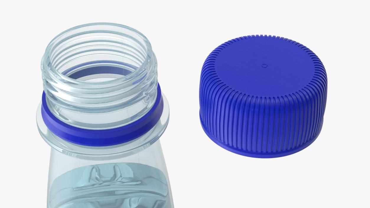 3D Small Plastic Blue Water Bottle