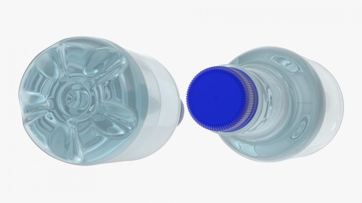 3D Small Plastic Blue Water Bottle