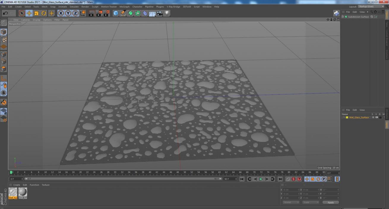 Wet Glass Surface 3D